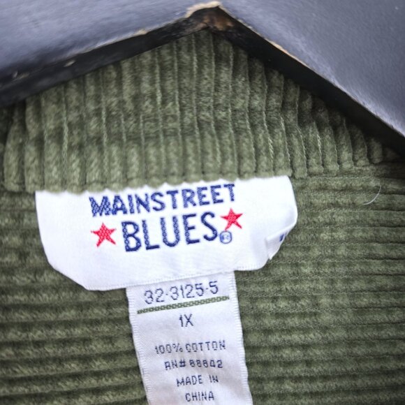 VTG Main Street Blues Olive Green Corduroy Shacket Core Button Front Chore Women - Picture 6 of 6